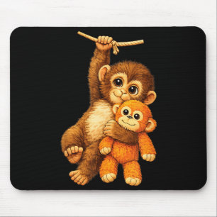 Niedlicher Affe Punch ausgestopfter Buddy Plüsch u Mousepad