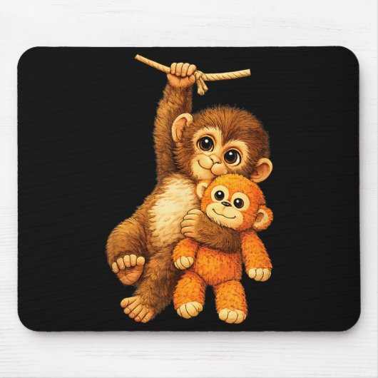 Niedlicher Affe Punch ausgestopfter Buddy Plüsch u Mousepad (Vorne)