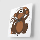 Niedlicher Affe Quadratische Wanduhr (Winkel)