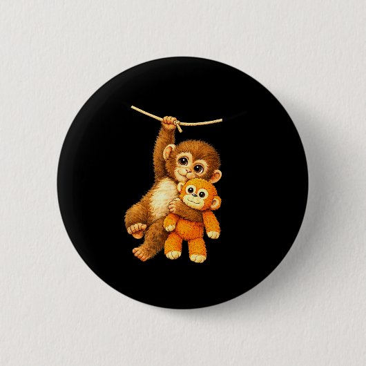 Niedlicher Affe schlägt Baby Button (Vorderseite)