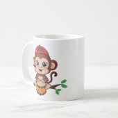 Niedlicher Affe Trommelspiel Tasse (Vorderseite Links)