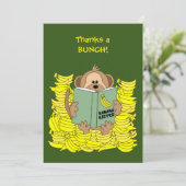 Niedlicher Affe und Banane Kochbuch Vielen Dank Dankeskarte (Stehend Vorderseite)