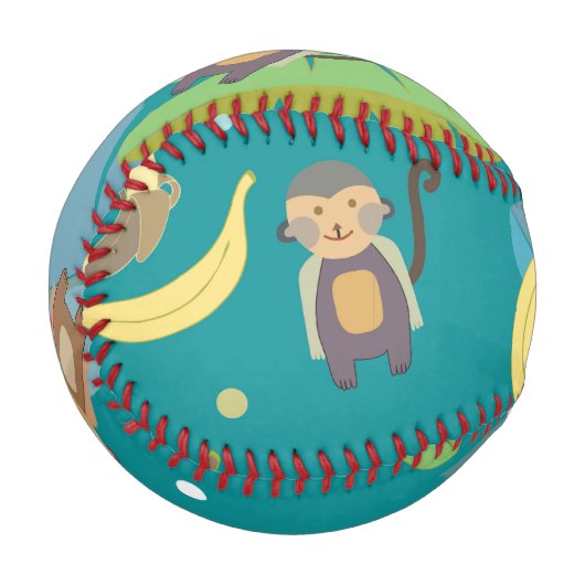 Niedlicher Affe und Bananen im Baummuster Baseball (Vorderseite Links)