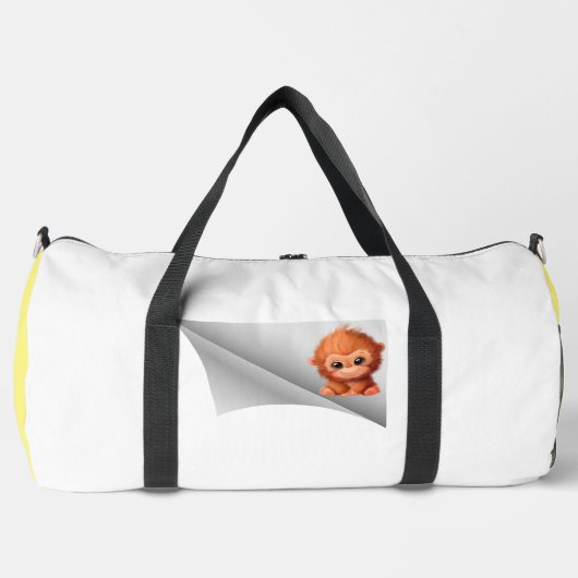niedlicher Affe unter dem Pflaster Duffle Bag (Vorderseite)