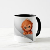 niedlicher Affe unter dem Pflaster Tasse (VorderseiteRechts)