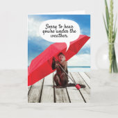 Niedlicher Affe unter dem Wetter wird gut Karte (Vorderseite)