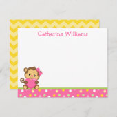 Niedlicher Affe Vielen Dank Mitteilungskarte (Vorne/Hinten)