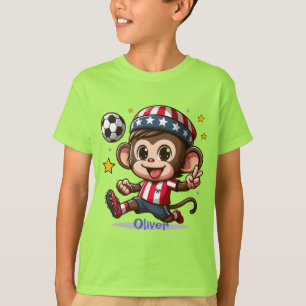 Niedlicher Affenfußballspieler T-Shirt