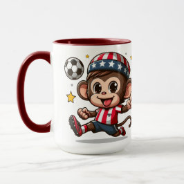 Niedlicher Affenfußballspieler Tasse