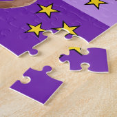 Niedlicher Affenname Foto Name lila Gelbe Kinder Puzzle (Seite)