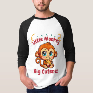 Niedlicher Affenschimpanse isst Kekse Cartoon T-Shirt