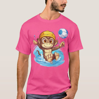 Niedlicher Affenwasserpolo T-Shirt