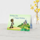 Niedlicher afrikanischer Prinz Geburtstag Karte (Gelbe Blume)