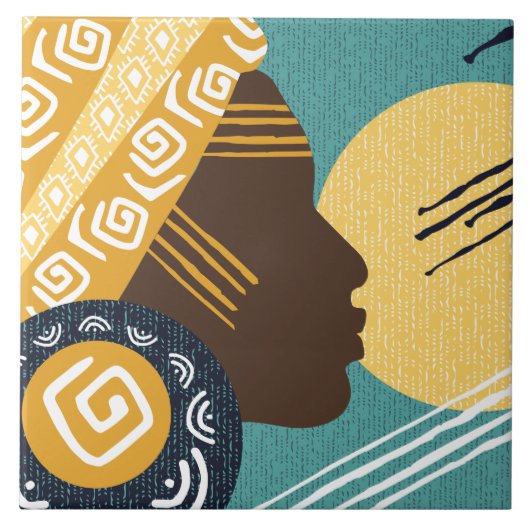 Niedlicher afrikanischer Stil Fliese (Vorderseite)