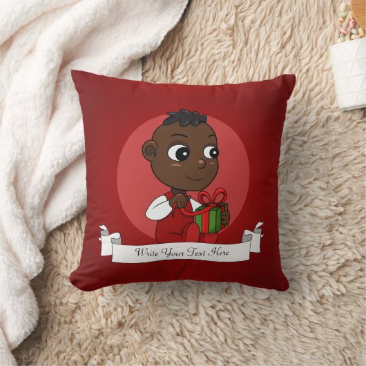 Niedlicher afrikanischer Weihnachtsbaby-Cartoon Kissen (Decke)