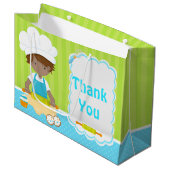 Niedlicher Afroamerikaner Backen Vielen Dank Große Geschenktüte (Vorderseite Schrägansicht)