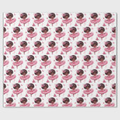Niedlicher Afroamerikaner Ballerina Pink Weihnacht Geschenkpapier (Flach)