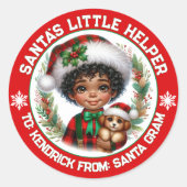 Niedlicher Afroamerikaner Runder Aufkleber (Vorderseite)