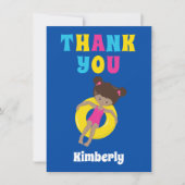 Niedlicher Afroamerikaner Swim Girl Personalisiert Dankeskarte (Vorderseite)