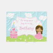 Niedlicher Afroamerikaner Unsere kleine Prinzessin Fleecedecke (Vorderseite (Horizontal))