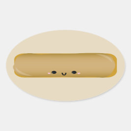 Niedlicher Ahorn-Bar-Donut-Aufkleber Ovaler Aufkleber