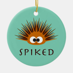 Niedlicher ährentragender orange Seeigel Keramikornament