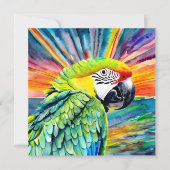 Niedlicher AI-generierter Grüner Papagei im Wasser (Vorderseite)