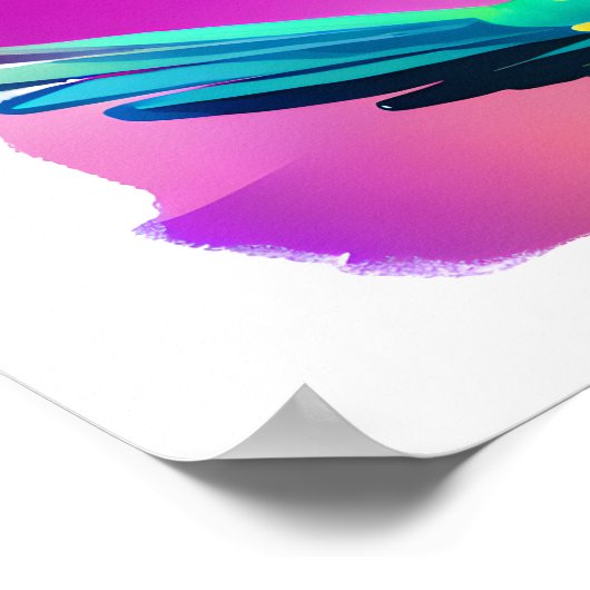 Niedlicher AI-generierter Grüner Papagei im Wasser Poster (Ecke)