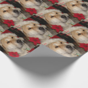 Niedlicher Akita-Hunderotes Weihnachtsmannmütze Geschenkpapier
