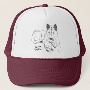 Niedlicher Akita- und Teddybär-Kunstmarodie Truckerkappe