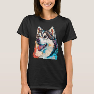 Niedlicher Alaskan Malamute Dog auf Alaskan Malamu T-Shirt