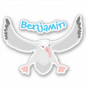 Niedlicher Albatross-Vogel mit Cartoon Aufkleber (Vorderseite)