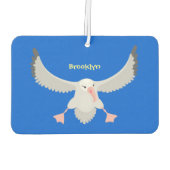 Niedlicher Albatross-Vogel mit Cartoon Autolufterfrischer (Rückseite)