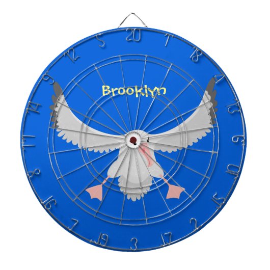 Niedlicher Albatross-Vogel mit Cartoon Dartscheibe (vorne)