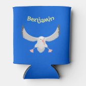 Niedlicher Albatross-Vogel mit Cartoon Dosenkühler (Vorderseite)