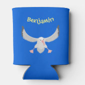 Niedlicher Albatross-Vogel mit Cartoon Dosenkühler (Rückseite)