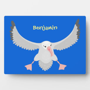 Niedlicher Albatross-Vogel mit Cartoon Fotoplatte