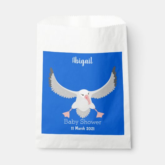 Niedlicher Albatross-Vogel mit Cartoon Geschenktütchen (Vorderseite)