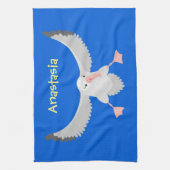 Niedlicher Albatross-Vogel mit Cartoon Geschirrtuch (Vertikal)