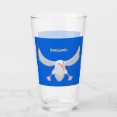 Niedlicher Albatross-Vogel mit Cartoon Glas (Vorderseite)