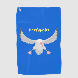 Niedlicher Albatross-Vogel mit Cartoon Golfhandtuch