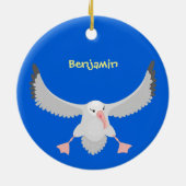 Niedlicher Albatross-Vogel mit Cartoon Keramik Ornament (Hinten)