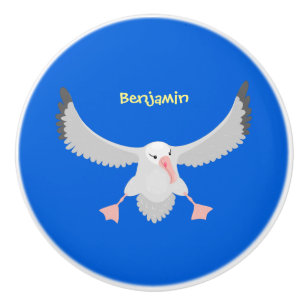 Niedlicher Albatross-Vogel mit Cartoon Keramikknauf