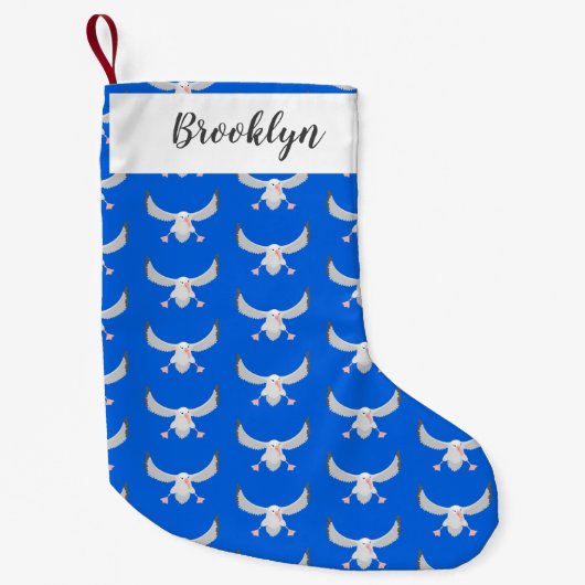 Niedlicher Albatross-Vogel mit Cartoon Kleiner Weihnachtsstrumpf (Vorderseite)