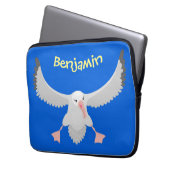Niedlicher Albatross-Vogel mit Cartoon Laptopschutzhülle (Vorderseite Links)