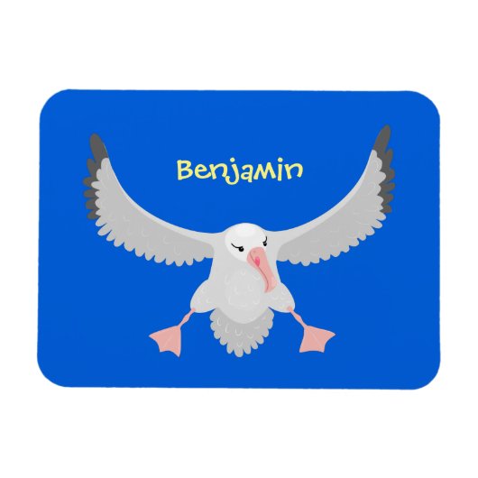 Niedlicher Albatross-Vogel mit Cartoon Magnet (Horizontal)