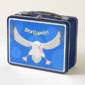 Niedlicher Albatross-Vogel mit Cartoon Metall Brotdose (Vorderseite)