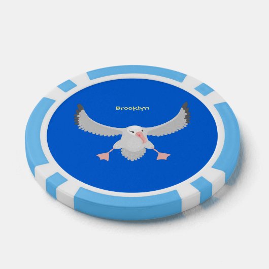 Niedlicher Albatross-Vogel mit Cartoon Pokerchips (Einzeln)