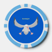 Niedlicher Albatross-Vogel mit Cartoon Pokerchips (Vorderseite)