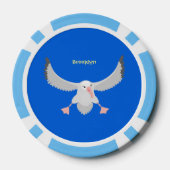 Niedlicher Albatross-Vogel mit Cartoon Pokerchips (Rückseite)